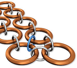 Linked jump rings
